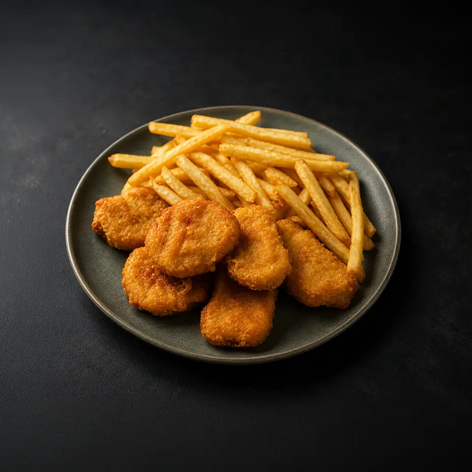 Kindermenu met kipnuggets en frietjes bij Café de Heeren in Purmerend