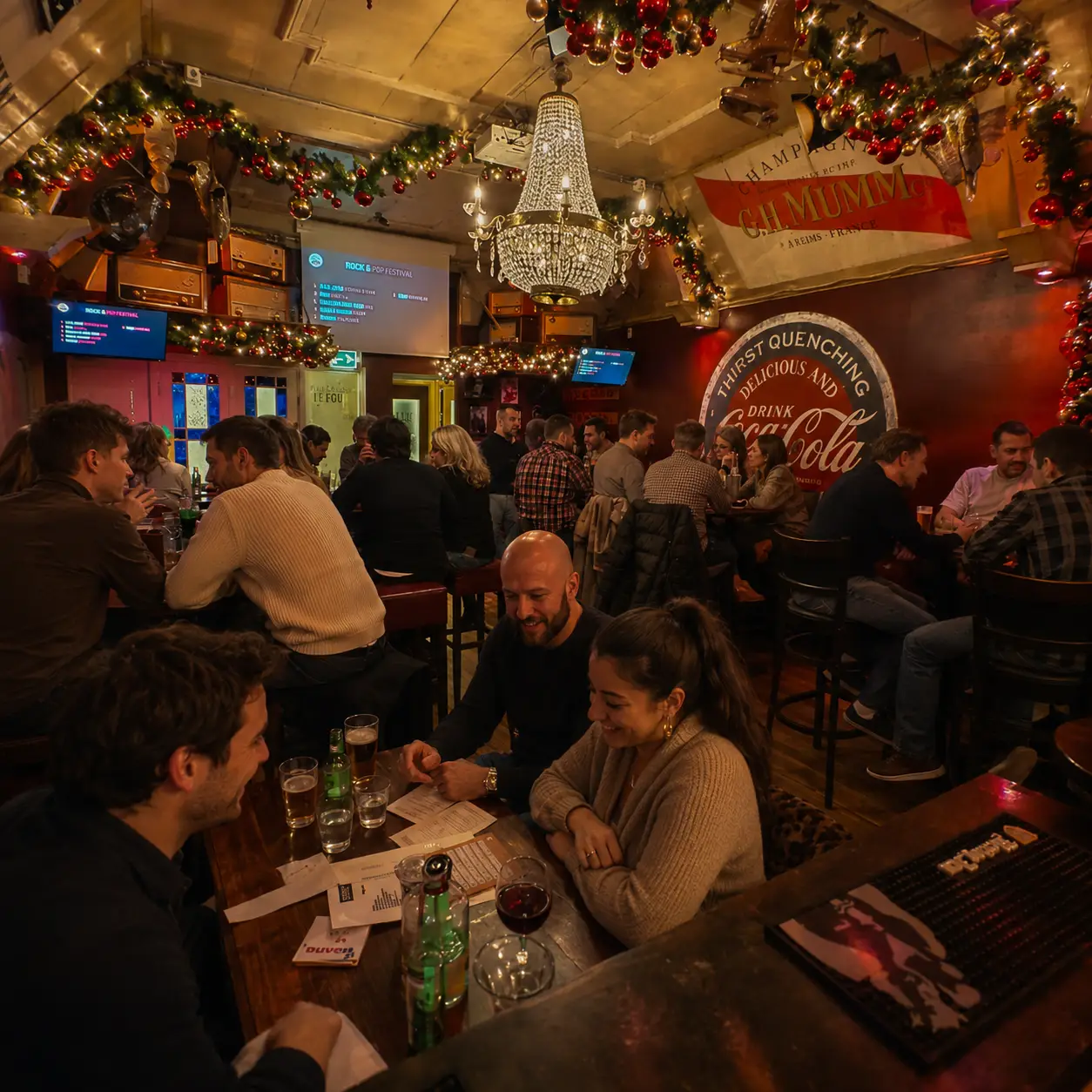 Deelnemers vullen hun antwoorden in tijdens de pubquiz bij Café de Heeren in Purmerend