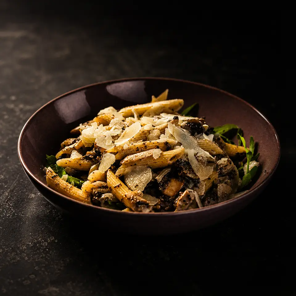 Vegetarische truffelpasta bij Café de Heeren in Purmerend